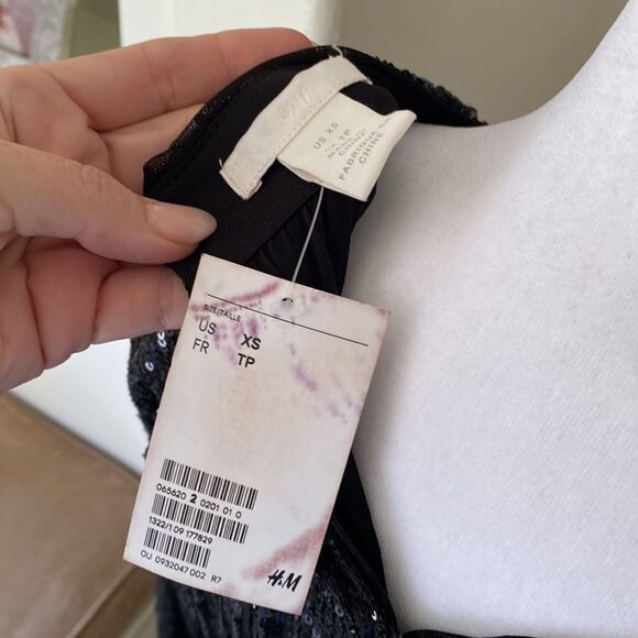 H&M NWT Black sequins cocktail dress - Picture 4 of 12